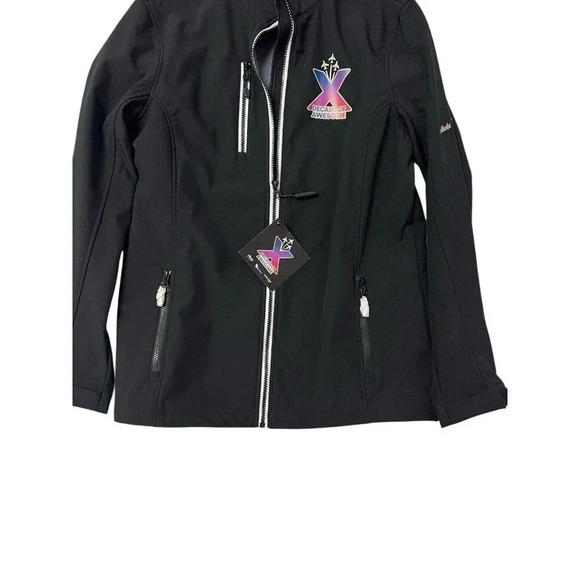 Alaska Airlines Jacket Womens L Black Decades of Awesome Logo Crew Flight NEW - Picture 3 of 9